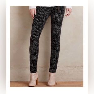 Pilcro And The Letterpress Anthro Serif Cut Skinny Corduroy Pants 26 Black Print
